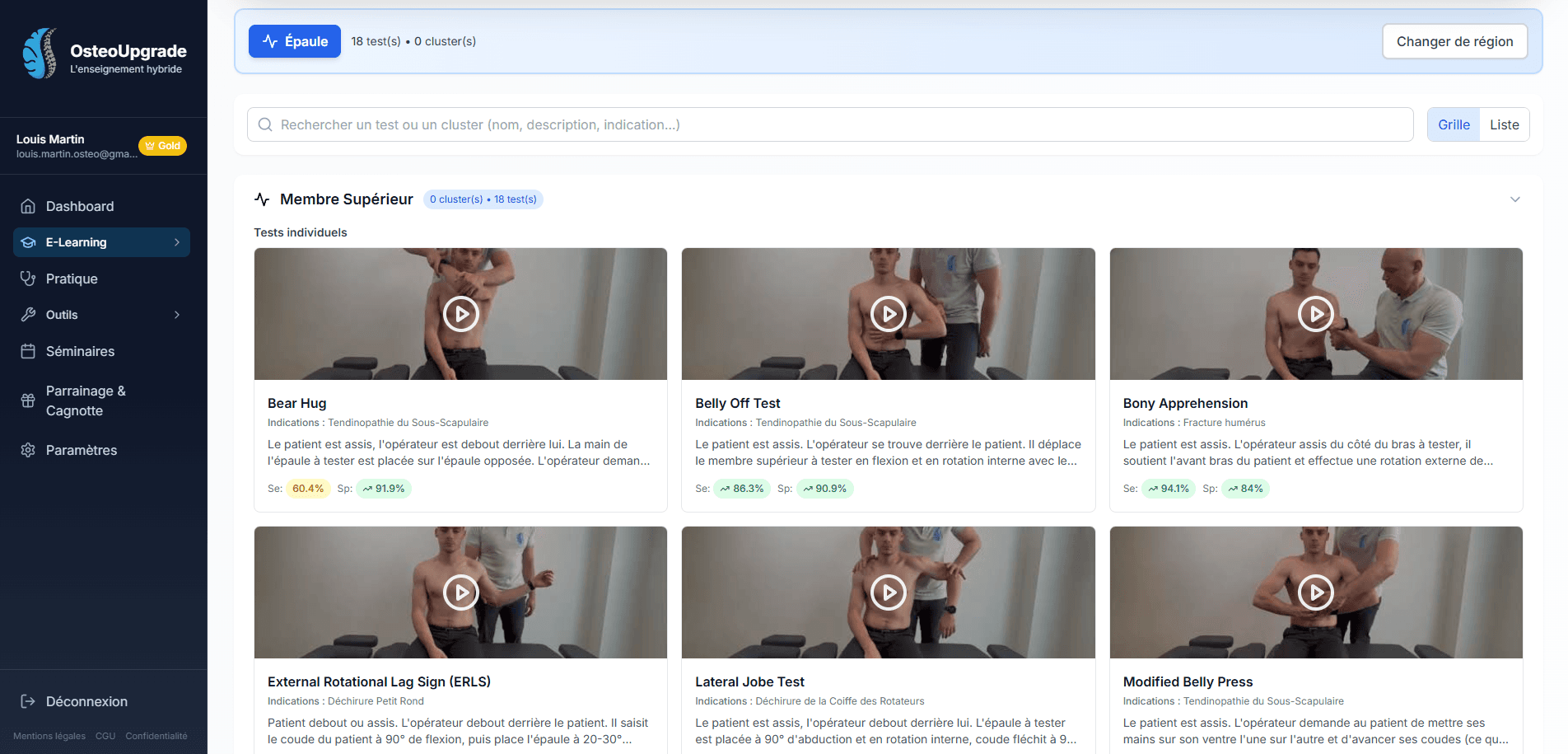 Apercu - Tests orthopediques